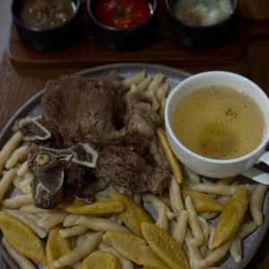 Ассорти галушки с говядиной